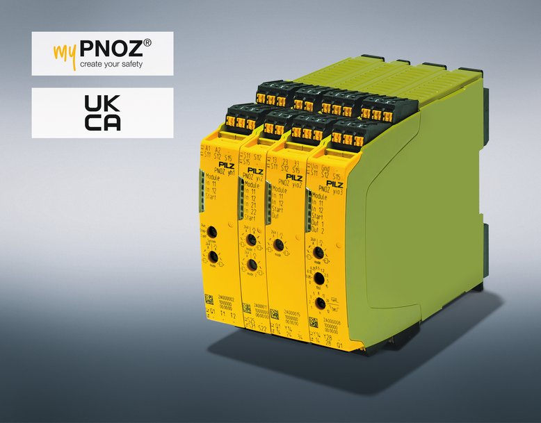 El dispositivo de seguridad myPNOZ de Pilz consigue el certificado TÜV SÜD UKCA (United Kingdom Conformity Assessment) para Gran Bretaña (uso certificado en Reino Unido)